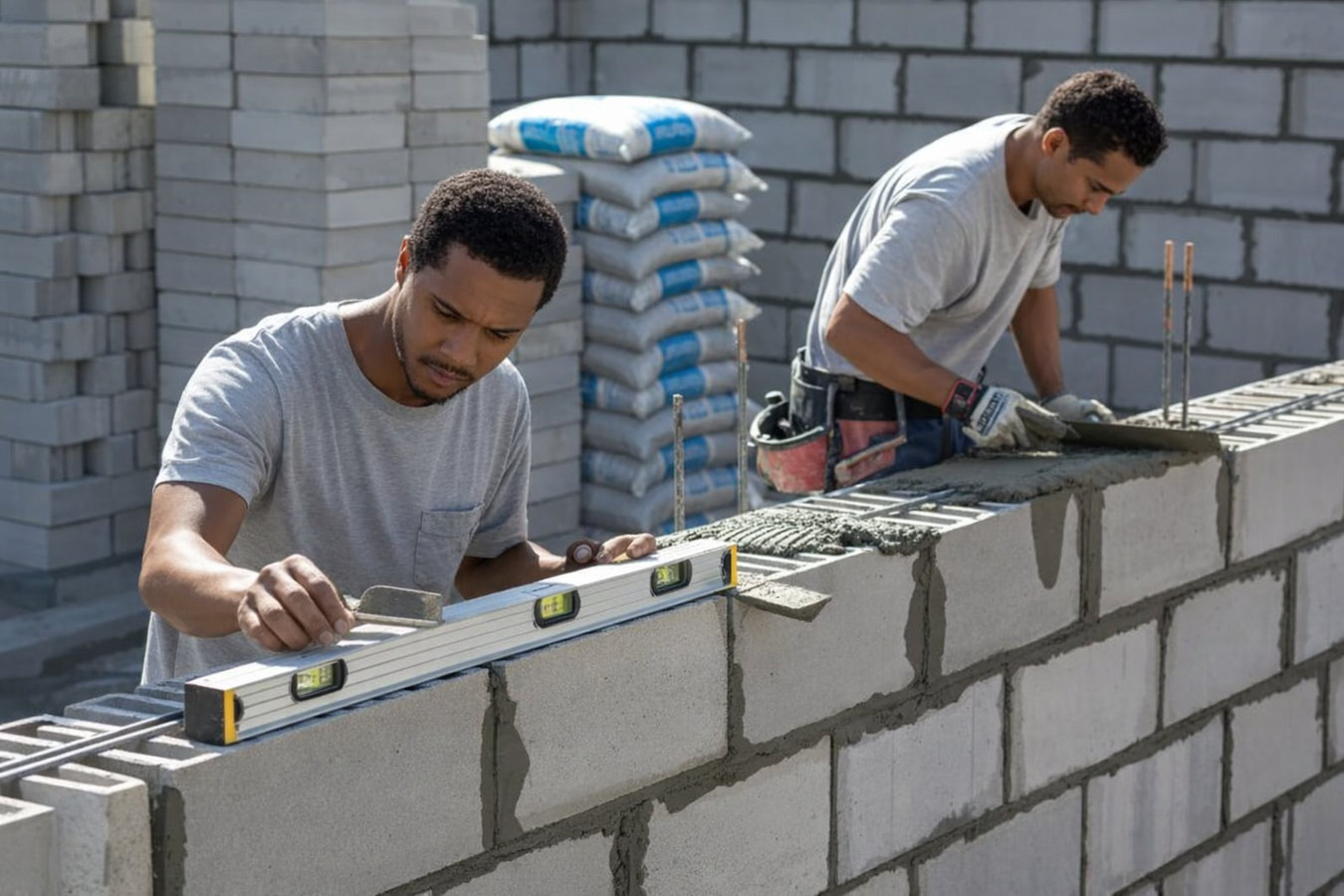 Foundation block wall installation